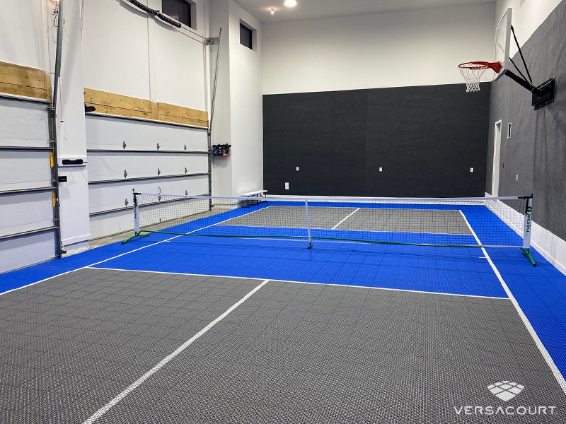 VersaCourt pickleball court in a back garden